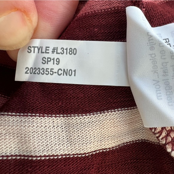 Madewell NWT Highpoint Tank Dress in Sulley Stripe, Burgundy Pink Cream, S - Picture 9 of 11